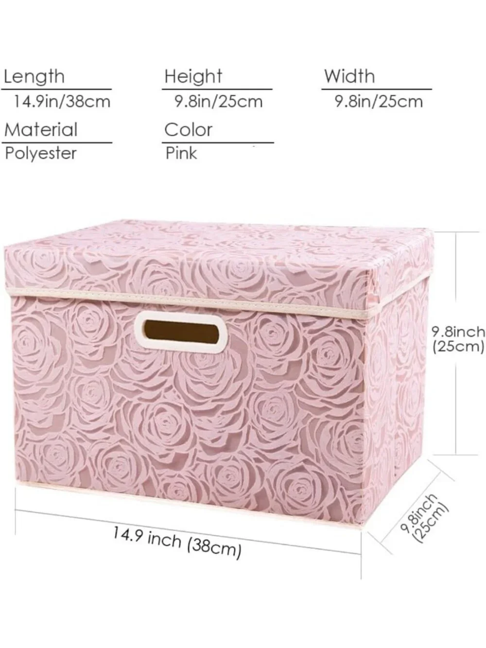 Collapsible Fabric Storage Bins with Lids - Decorative Organizer Baskets for